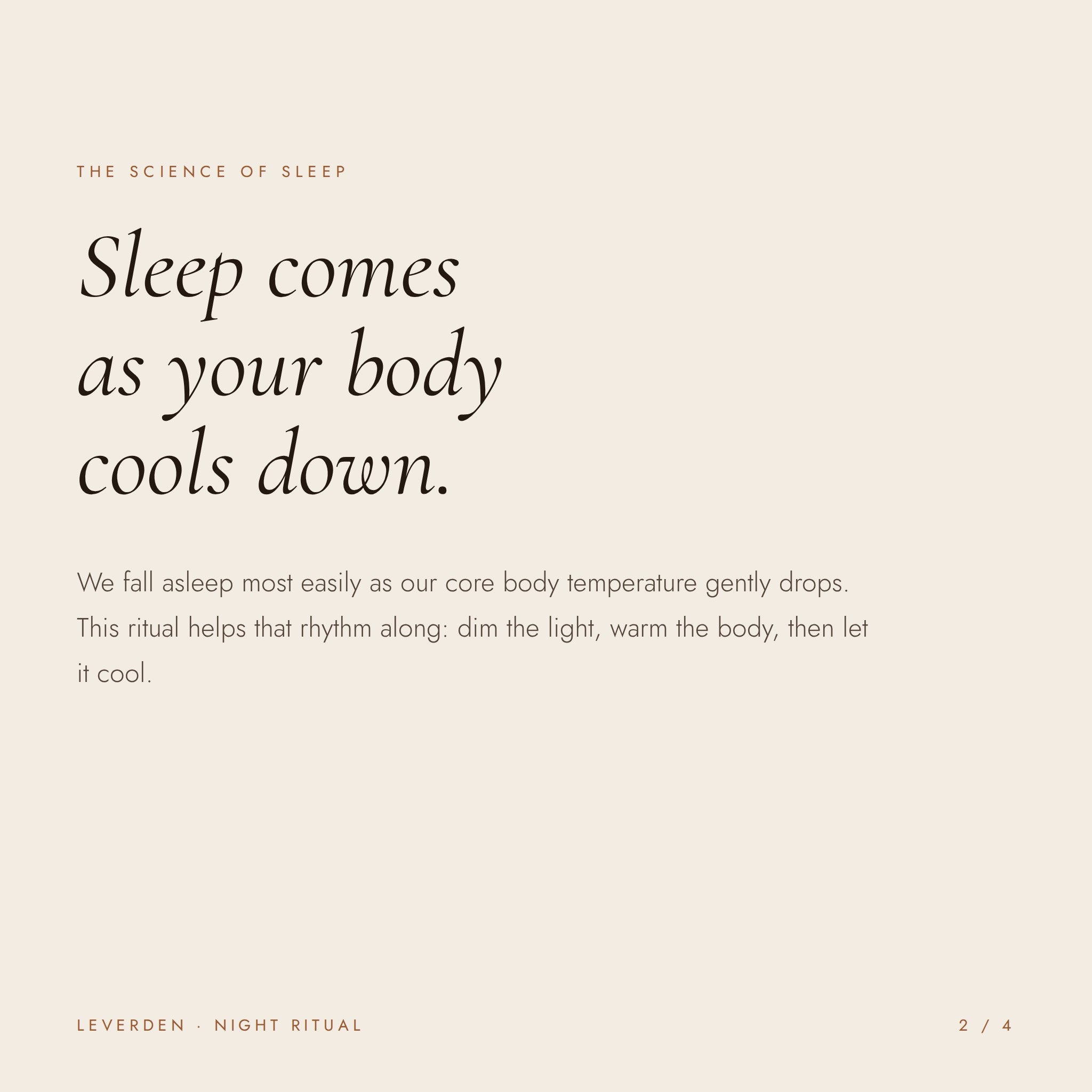 The science of sleep - sleep comes as your body cools down
